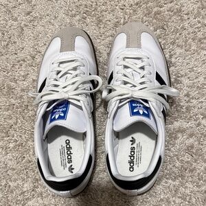 Adidas Men's White, Black, and Tan Sneakers